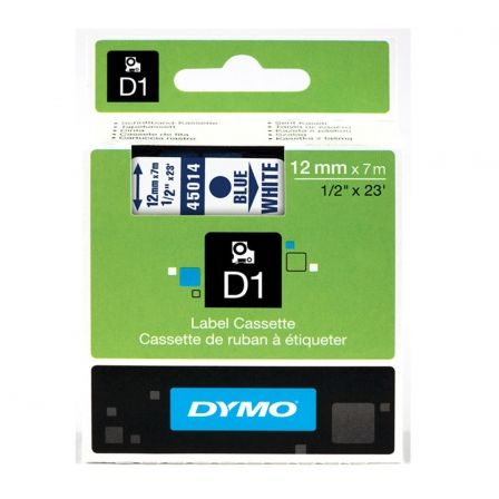 Dymo Cinta D1 12 mm x 7 m Azul sobre Blanco